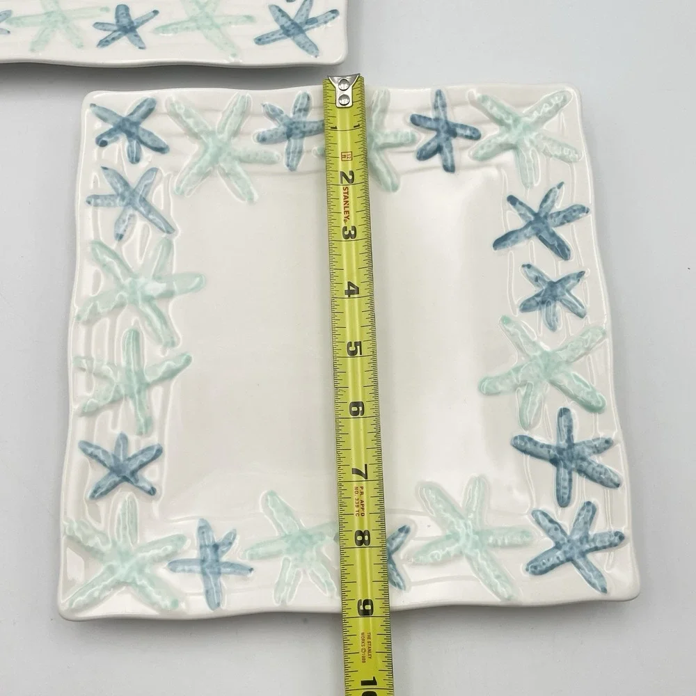 Coastal Home Cape Coral Starfish Square Salad Plates 9